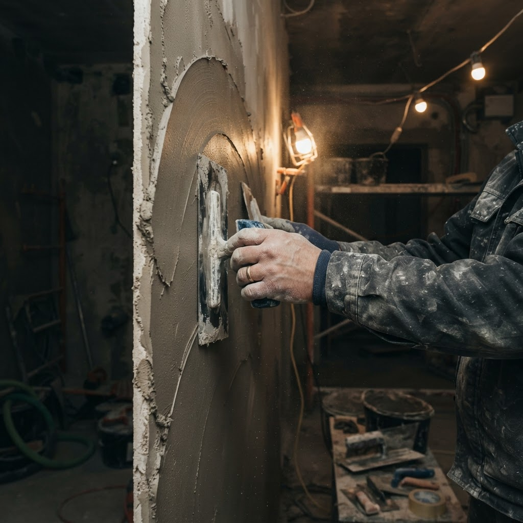 Gładzie i tynki — proces